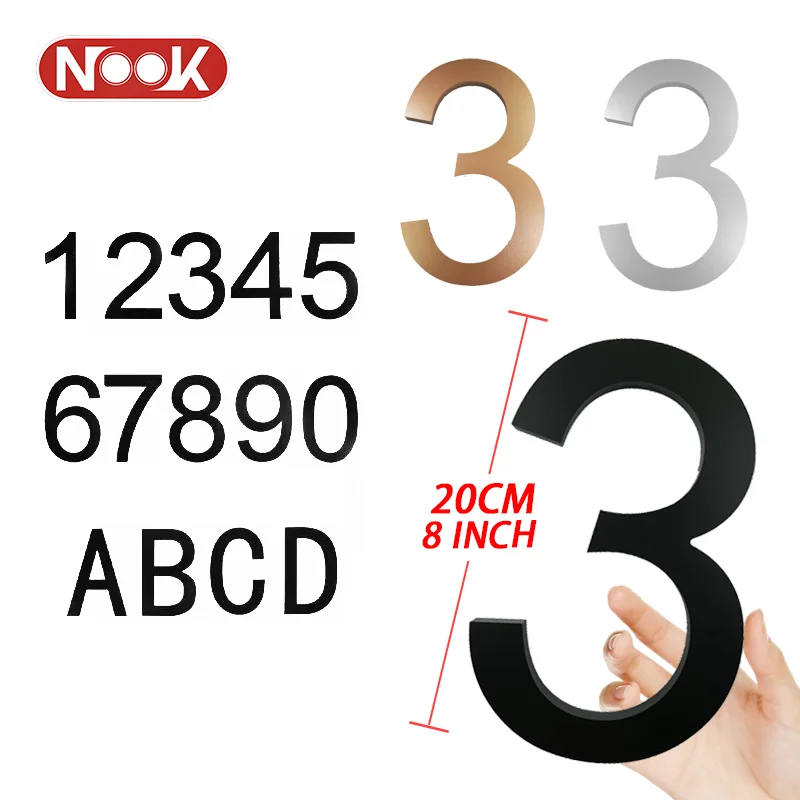 

8 Inch 20cm House Number Outdoor Letters 0-9 Numeric For Home Yard Hotel Plaque Signs Address Numbers Street Doorplates Mailbox