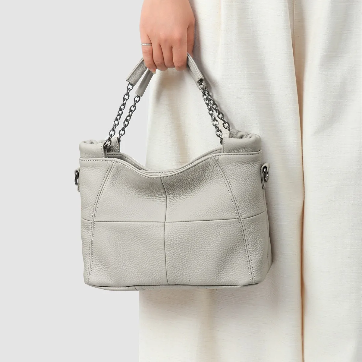 High-Quality Full-grain Leather Tote Bag for Women - Large Capacity Convertible Shoulder/Crossbody, Commuter Casual Handbag