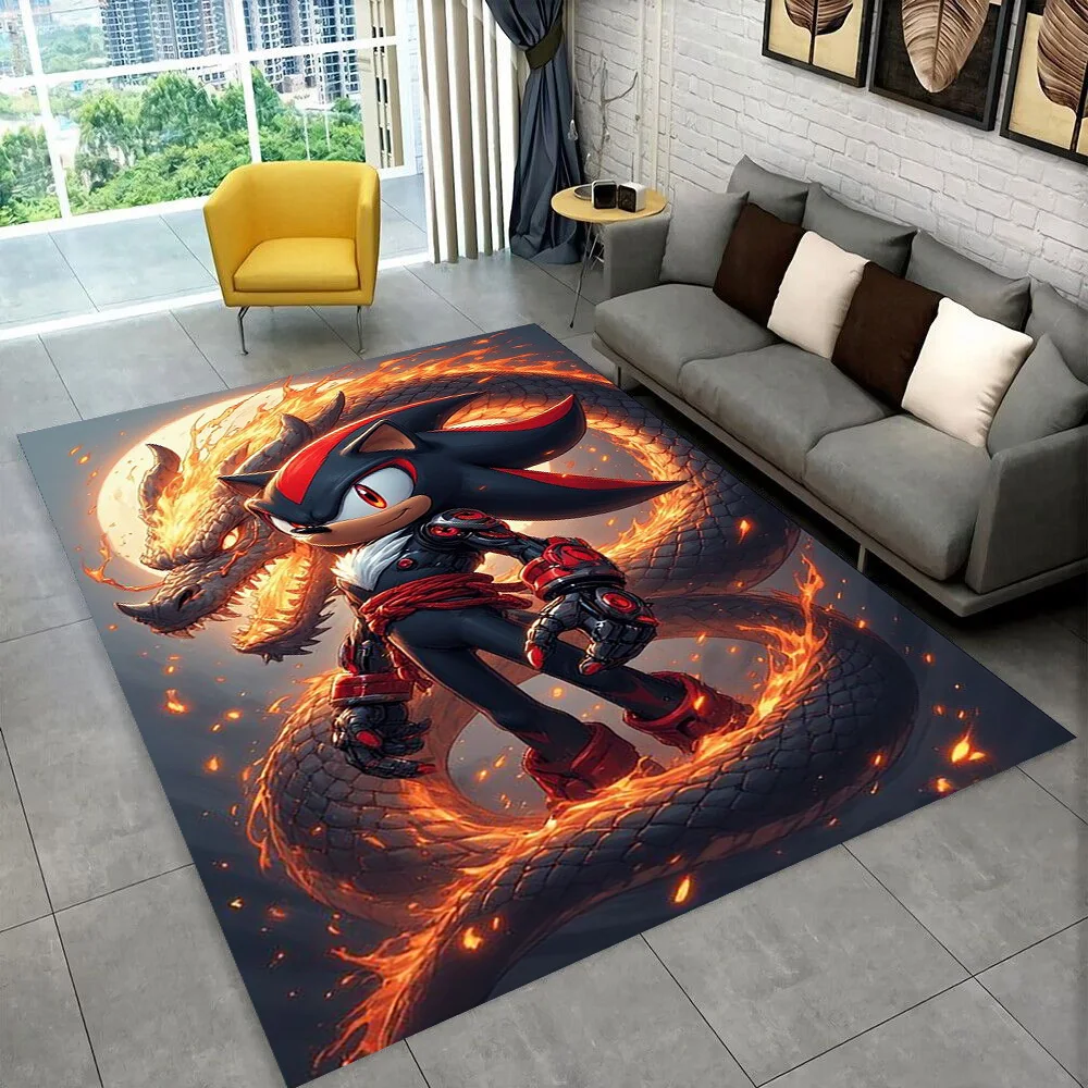 Modischer S-Sonic Cartoon-Spielteppich für Spielzimmer, Schlafzimmer, Wohnzimmer, Sofa, Heimdekoration, Kinder-Spielbereich-Teppich, Rutschfeste Bodenmatte
