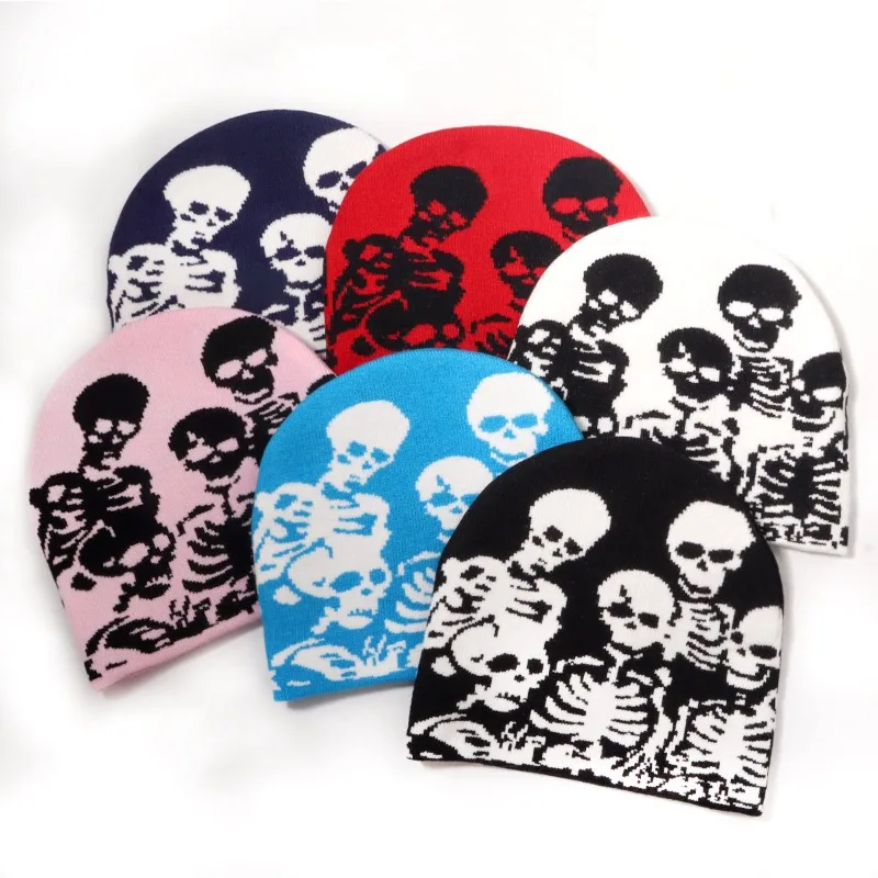 Winter Hat Autumn and Winter Keep Warm Soft Trend Personality Funny and Scary Halloween Skull Protection From Cold Party Apparel