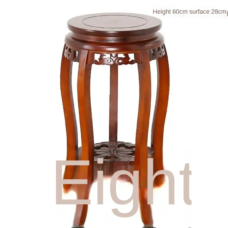 Soporte de flores de madera maciza china para el hogar, marco de macetas para bonsái, estante individual para flores para interior