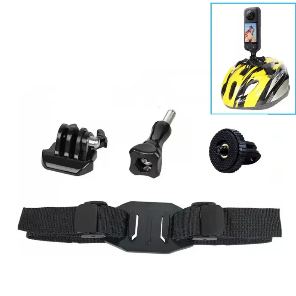Adjustable Vented Helmet Strap Mount Camera Accessories for GoPro 13 12 11 10 DJI Osmo Action5 Pro Insta360 X5 X4 X3 SJCAM AKASO