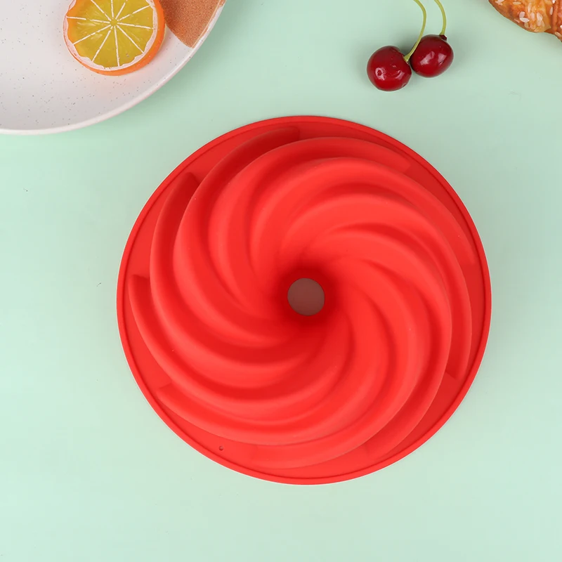 1Pc 3D Large Spiral Silicone Cake Pan Mold Silicone Pastry Baking Pan Mold Baking Tool Cyclone Cake Mold