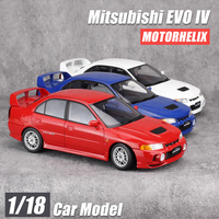 MOTORHELIX MH diecast model 1:18 scale New Mitsubishi EVO IV car model static ornament Holiday gift collection