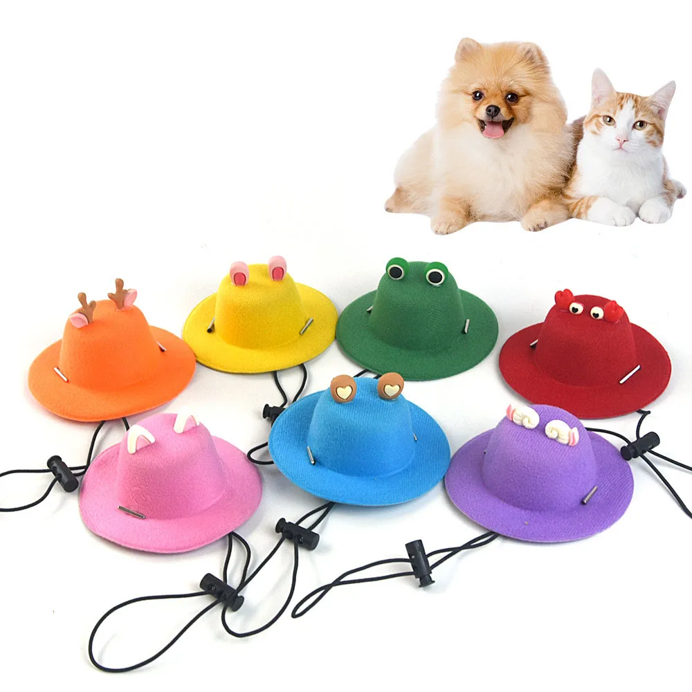 

Cartoon Funny Pet Hat Cute Animal Adjustable Dog Hat Summer Sun Hat for Small Dogs Cats Photo Props Pet Supplies