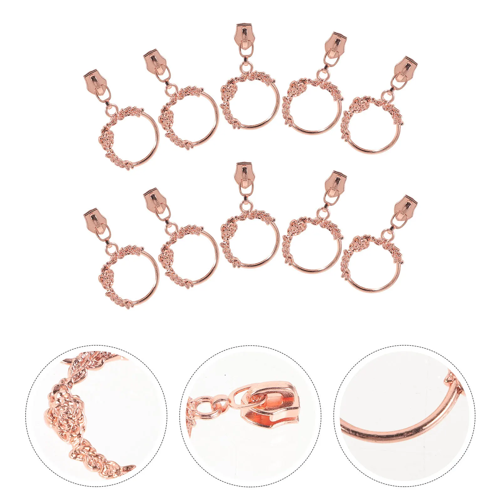

10pcs Zipper Pull Replacement Zinc Alloy Multi-Purpose Zipper Heads For Backpacks Luggage Coats Diy Crafts Repair Kit
