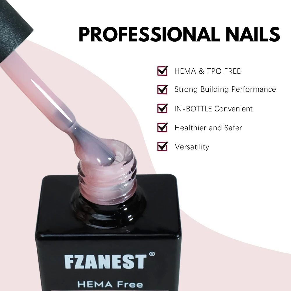 OEM Hema Free Builder extensión de Gel duro engrosamiento cepillo fortalecedor de uñas en botella constructor de Gel Soak Off UV Nail Art Design