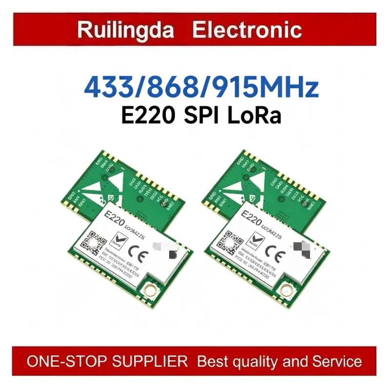 LLCC68 Long Range LoRa Wireless Module 433/868/915MHz E220 SPI Series with Stamp Hole Antenna SMD 22/30/33dBm for IoT Applicatio