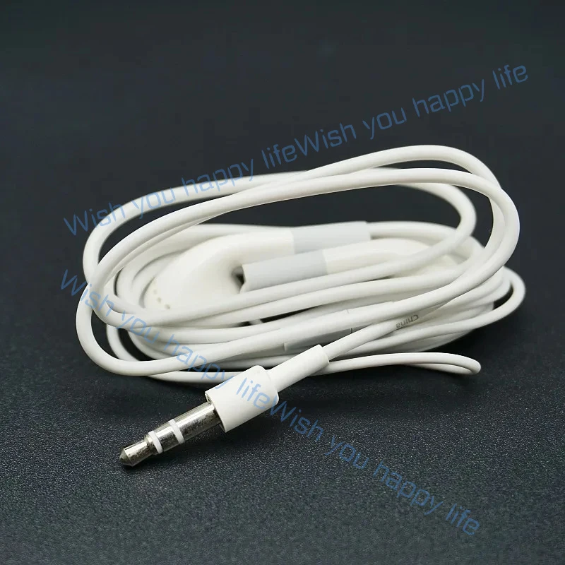 used Original 3.5mm Wired for Microphone for 4/4s Earphones IPAD2 Black Circle Old Style Flat Head Earbuds Wire Control Headphon