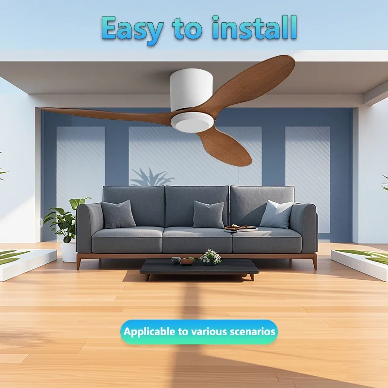 42 52 بوصة مروحة سقف 3 شفرات خمر الصناعية ABS التهوية لا ضوء التحكم عن بعد للمقهى المنزل فندق مكتب