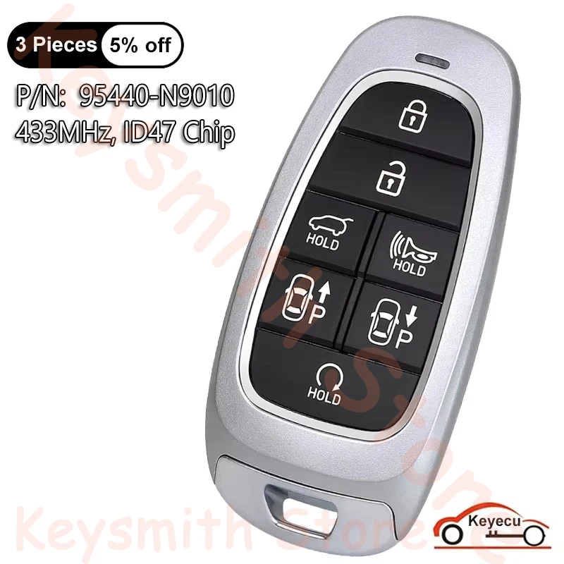 

KEYECU 7 кнопок 433 МГц ID47 чип для Hyundai Tucson Staria 2022 2023 автоматический умный дистанционный брелок замена P/N: 95440-N9010