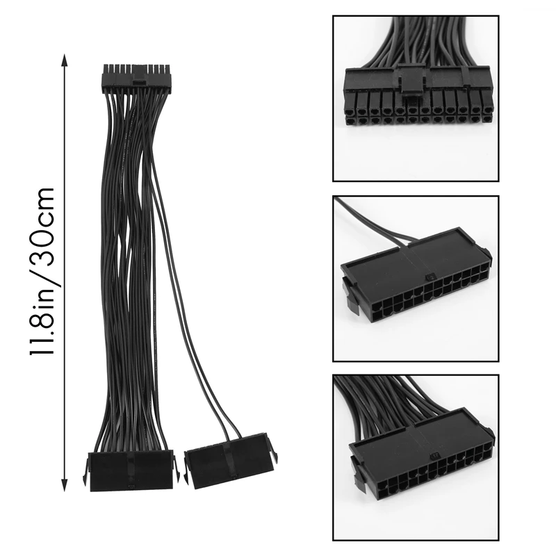 Netzteil Splitter, Dual-Netzteil-Kabel adapter 24-polig 20 4-polig atx Motherboard-Adapter Verlängerung kabel Dual 24-poliger Mining-Adapter
