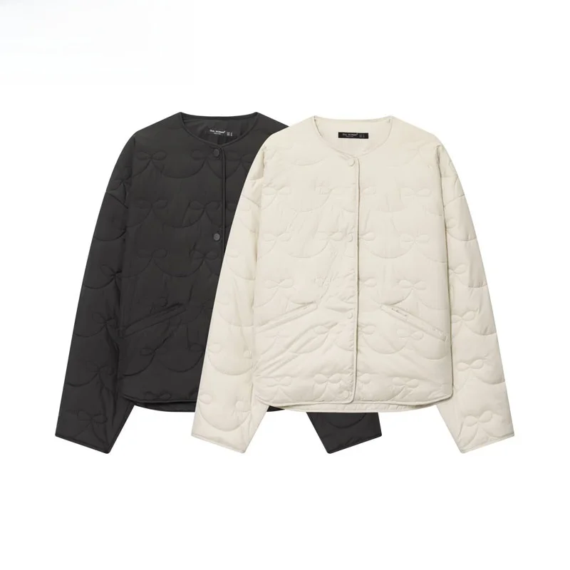 

Модная куртка с узловым швом в стиле ZR, осенне-зимняя новинка, женская короткая верхняя одежда в уличном стиле, полиэстер