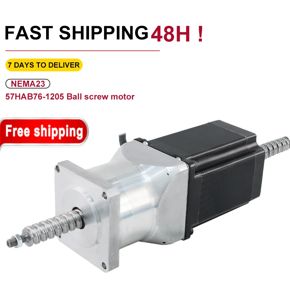 Ball through screw 57 Stepper Motor 57HAB76-1205-200MM With SFU1205/1210 For cnc 3D Printer screw Stepper Motor NEMA23