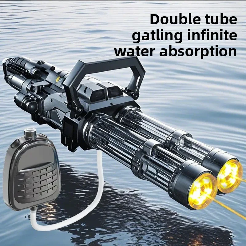 double tube rotating Gatlin electric continuous fire water gun