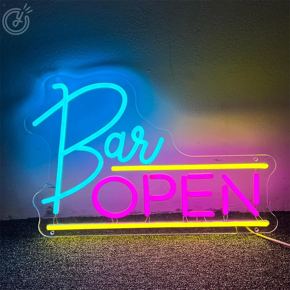 Bar Open Neon Sign Light USB Dimmable Led Neon Light Sign For Bar Pub Store Shop Restaurant Business Wall Decor Neon Sign Custom