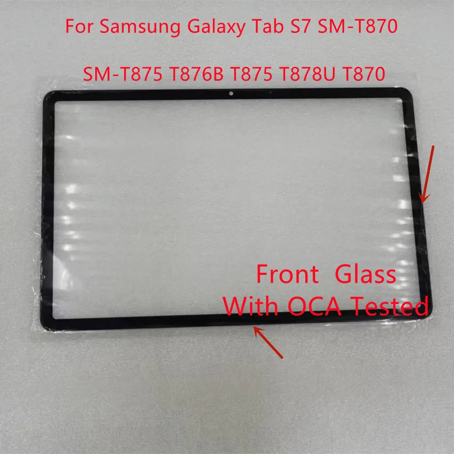 New For Samsung Galaxy Tab S7 SM-T870 SM-T875 T876B T875 T878U T870 Touch Screen Panel Front Outer LCD Glass With OCA Tested