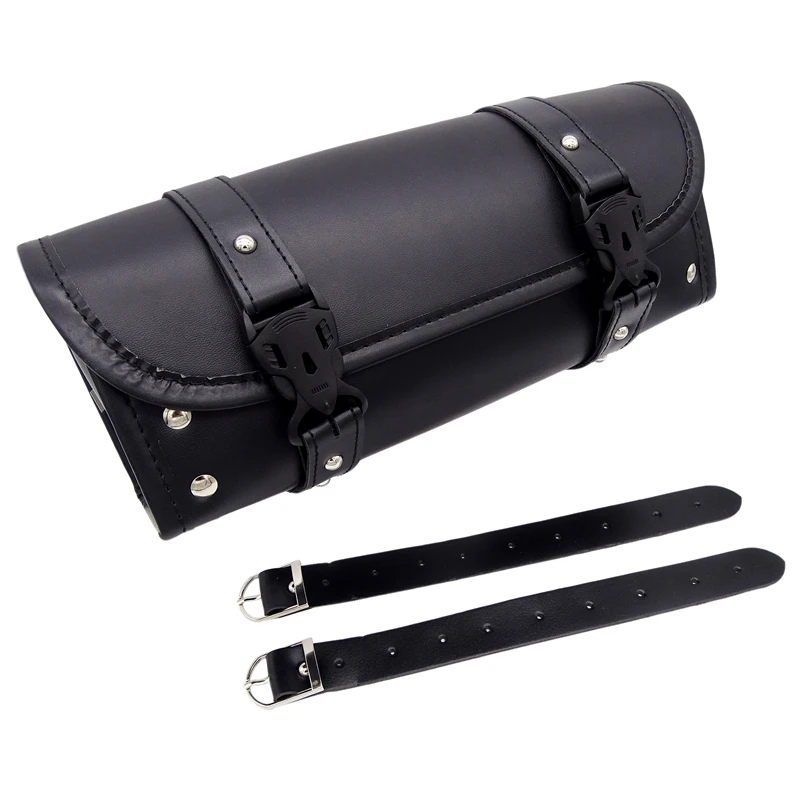 

1pc Motorcycle Side Saddlebags Universal Front Fork Bag Waterproof PU Leather Storage Tool Bags for Harley Honda Kawasaki BMW