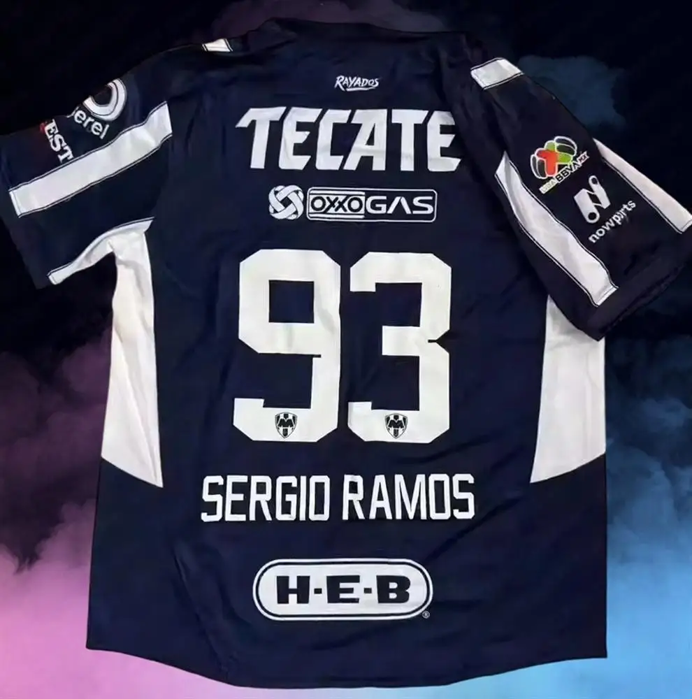 Camiseta de fútbol Sergio Ramos Monterrey de verano para hombre, camiseta de talla grande para hombre, camisetas de talla Universal para niños y adultos, ropa para hombre
