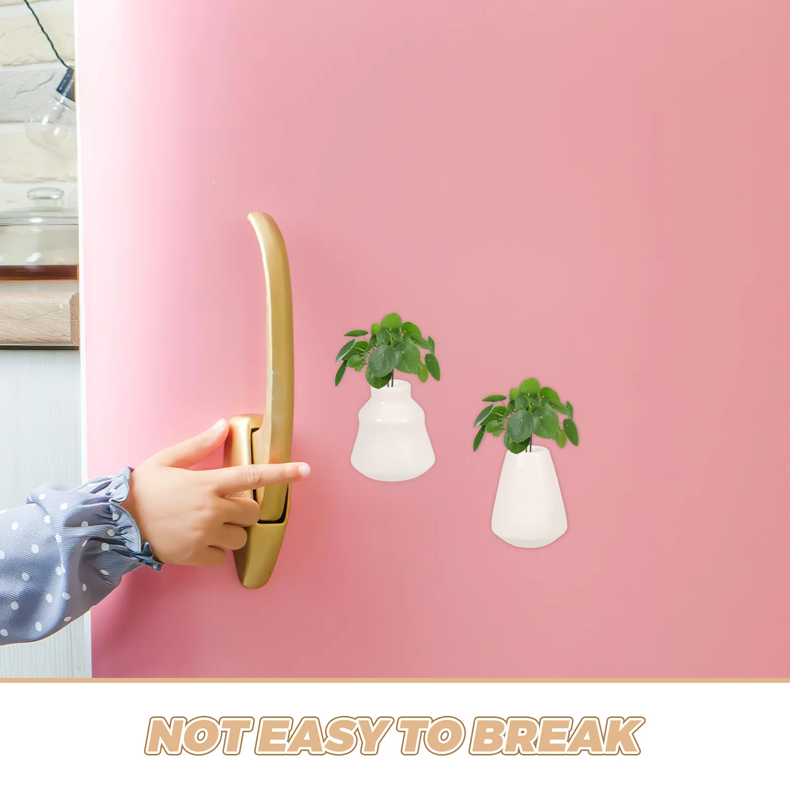 แม่เหล็กติดตู้เย็นเซรามิก 6 ชิ้น รูปแจกันขนาดเล็กเรียบง่าย สำหรับปลูกต้นไม้ ตกแต่งบ้าน สำนักงาน ระเบียง ทำจากพอร์ซเลนสีขาว