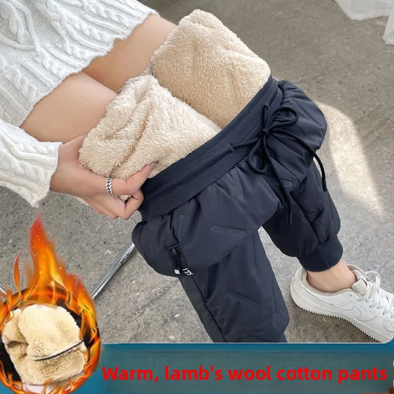 Damskie spodnie narciarskie Thiened Fce, zimowe, wiatroodporne, wodoodporne, ciepłe spodnie sportowe z aksamitu jagnięcego, z mankietami, codzienne, z prostymi nogawkami...