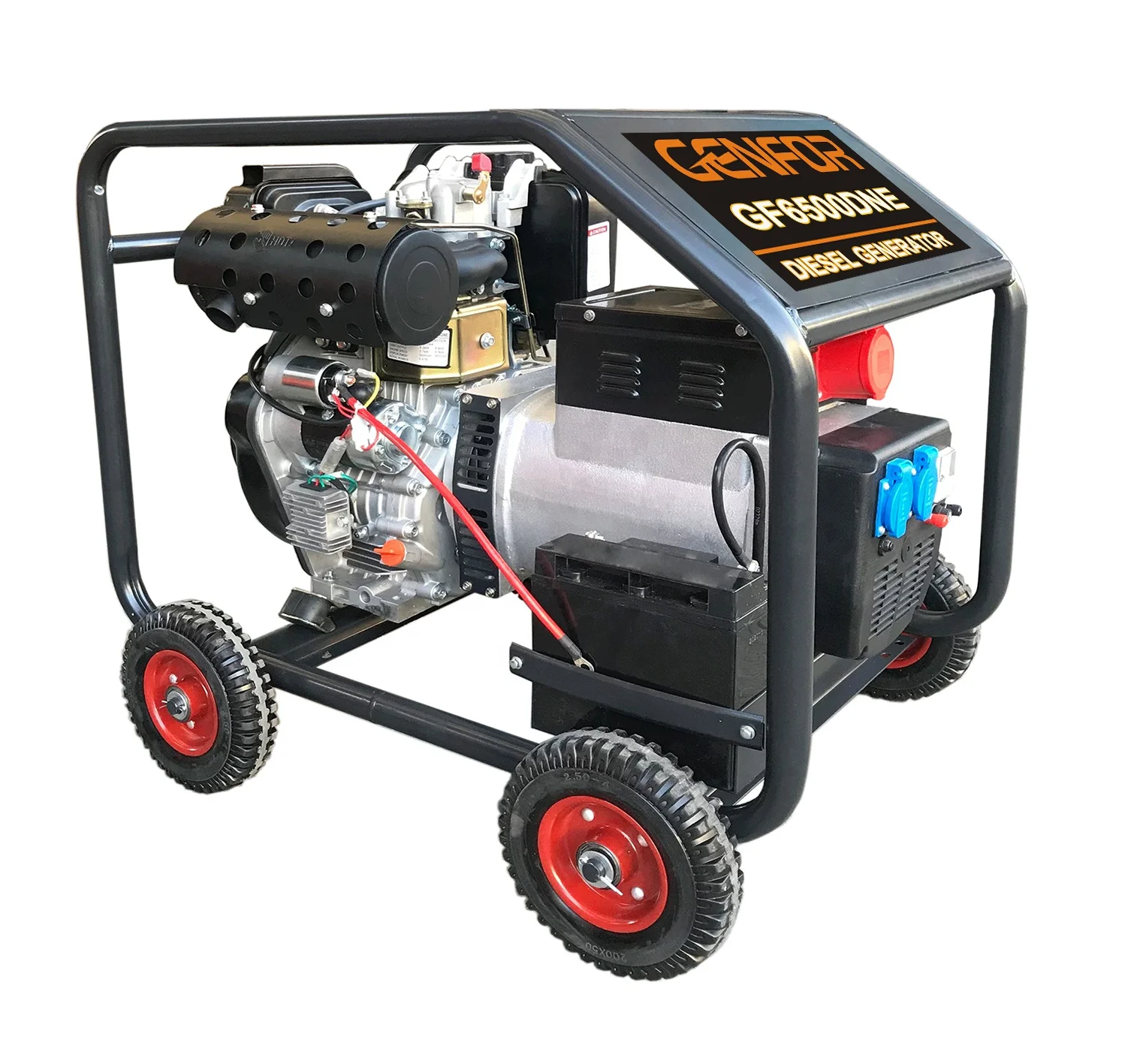 GENFOR brand new 7KVA Key start Generator 100% copper wire  generators with wheels