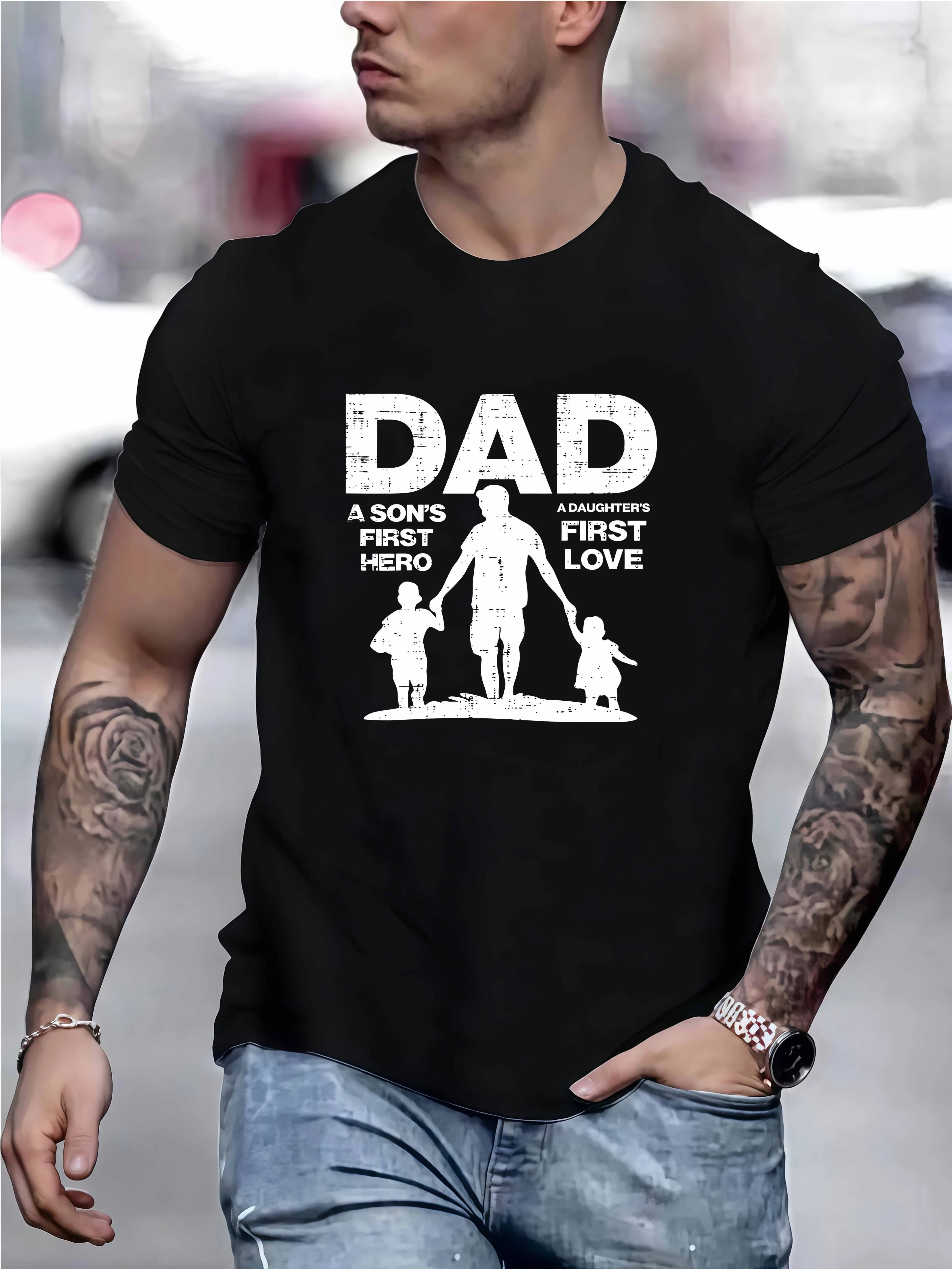 Plus-size Fashion T-shirt, Featuring Trendy Prints, with the Distressed Black Letter 