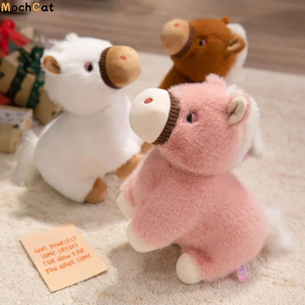 

Adorable Soft Fluffy Foal Plush Toys Standing Pose Simulation Design Horse Doll Kawaii Style Horse Plush Toys Year of The Horse