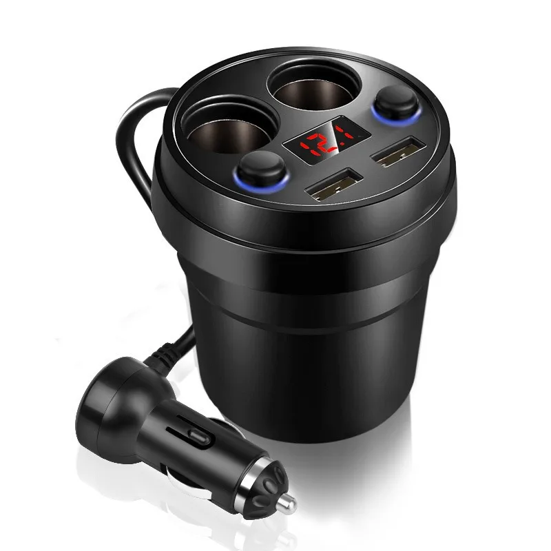 

Power Socket Adapter 2 USB Cigarette Lighter Splitter Mobile Phone Chargers with Voltage LED Display DC 5V 3.1A Car Charger