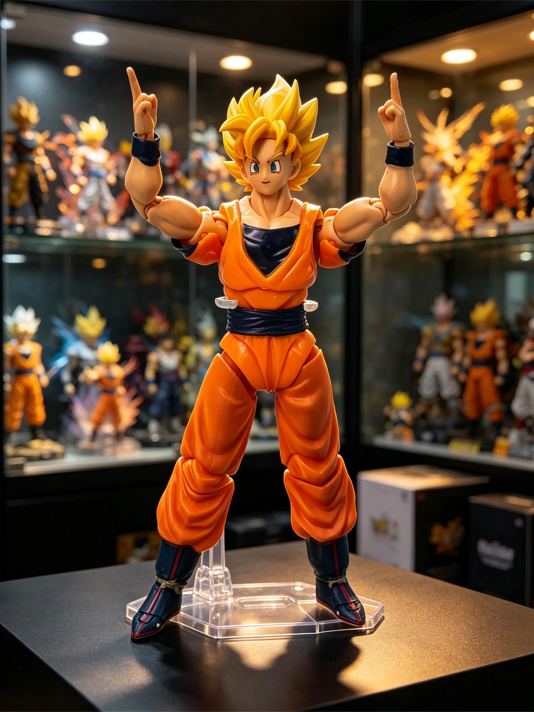 Bandai Dragon Ball Z Super Saiyan Full Power Son Goku Figura de Acción Articulada con Múltiples Caras, Modelo Coleccionable, Juguete en Caja Original
