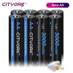 Cijork 4-16 szt. 1.2V AA NIMH akumulator 3000mAh AA HR6 NI-MH baterie AA komórka z LCD 1.2V AA ładowarka do baterii AAA