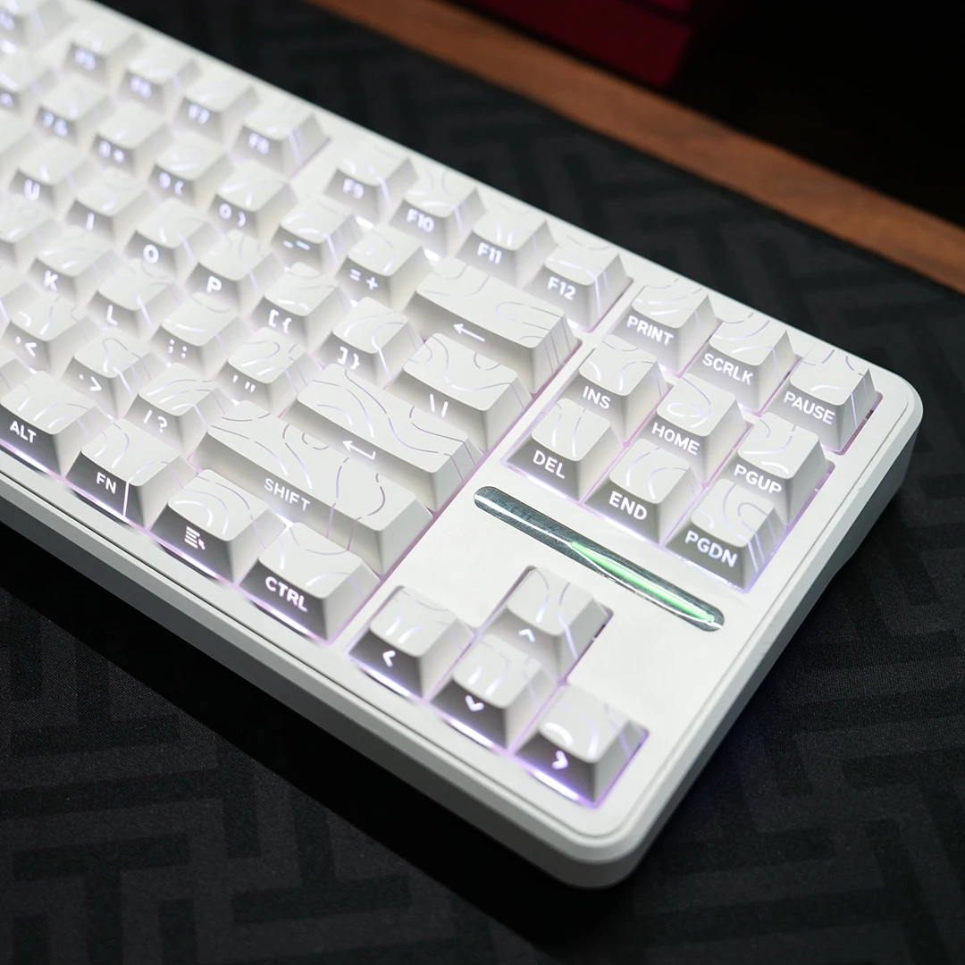Topographic Gradient Shine Through Keycaps Side Printed PBT Double Shot Keycaps Cherry 130 Keys for MX Switches Gaming Keyboards
