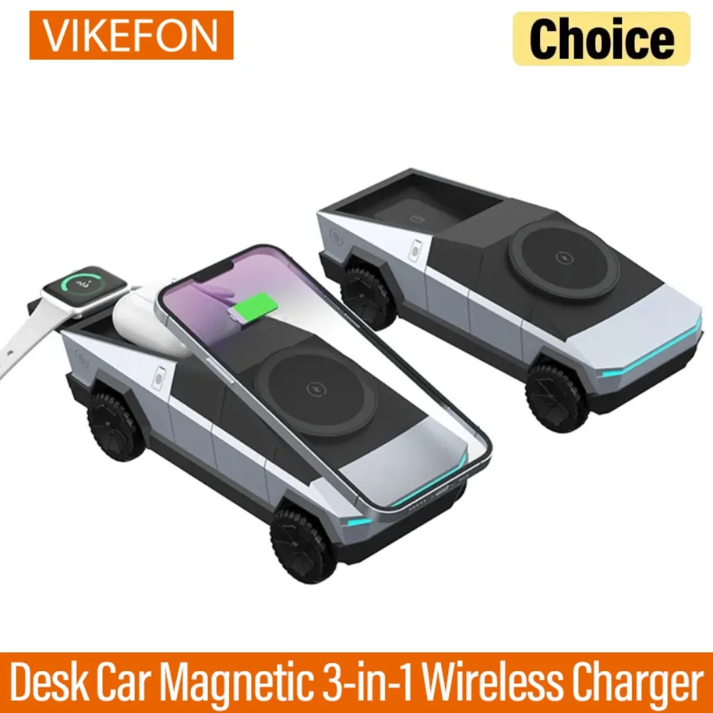 

Magnetic Wireless Charger 3-in-1 Electric Rotation For Magsafe iPhone 16~12 Apple Watch 10~2 Galaxy Watch 7 6 SE AirPods 4 Pro