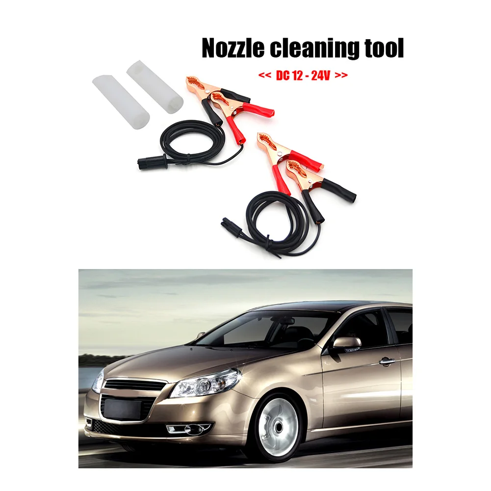 Car Fuel Injector Wash Adapter Cleaning Tool with 2 Power Cable Car Fuel Cleaning Injector Flush for Auto Motorcycle
