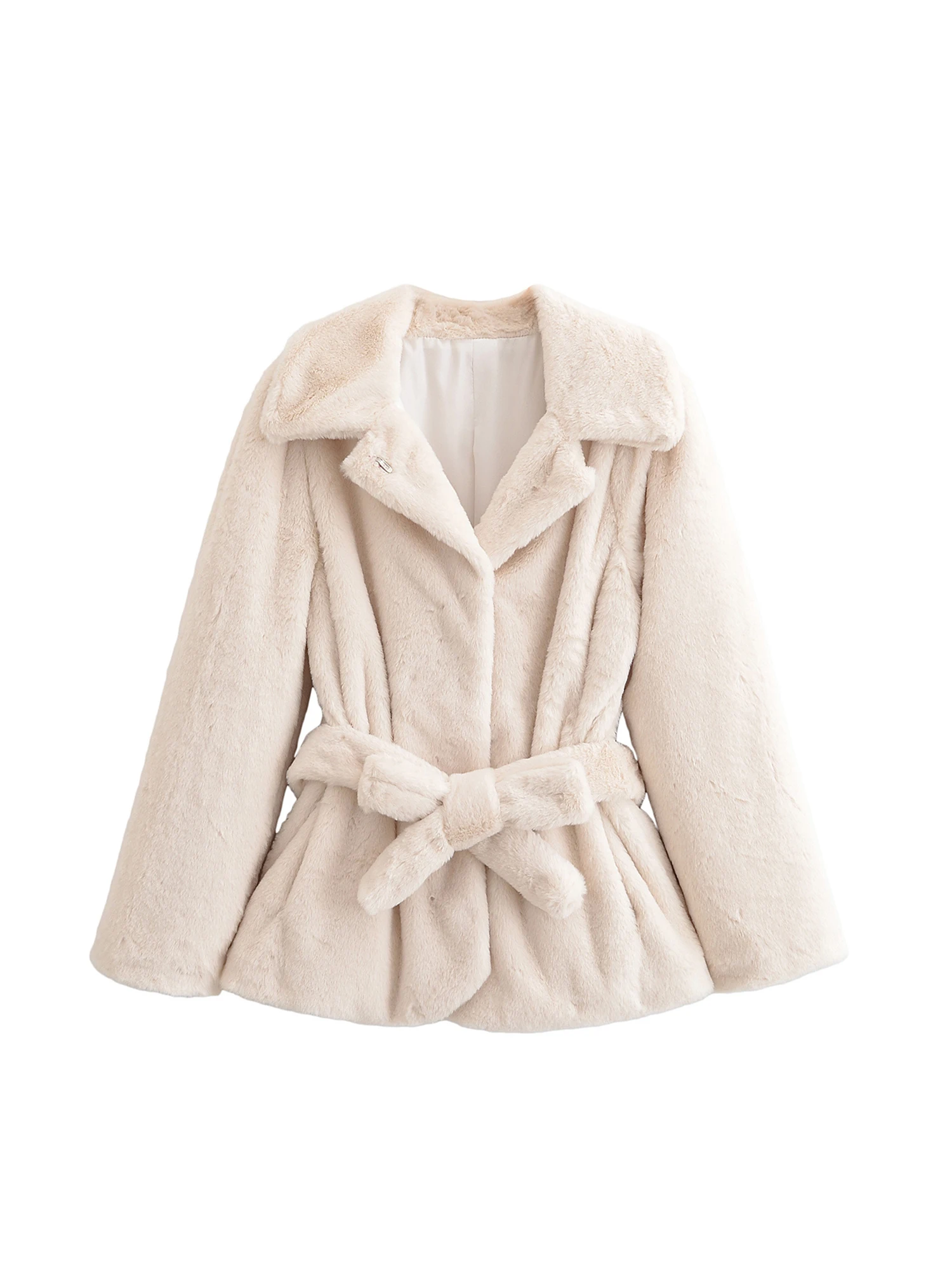 

Женская белая меховая куртка, пальто, толстая теплая модная винтажная дубленка 2000-х годов с длинными рукавами, замшевые пальто, одежда, зима 2025