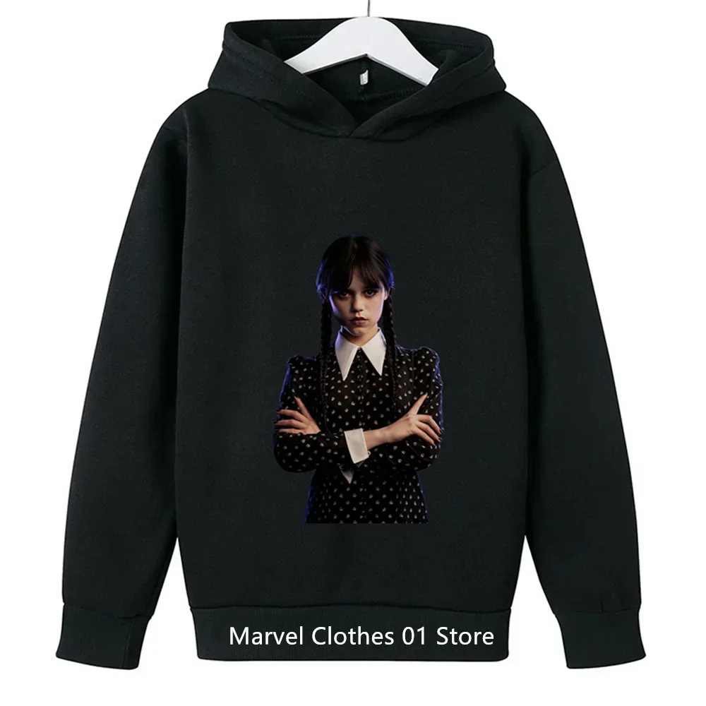 90s Sweatshirt Wednesday Addams Hoodie Children I Hate People Cartoon Clothes Kid Girl Boy Nevermore Academy Hoody Baby Tops