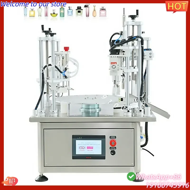 2026Hot 2025 New Automatic Essential Oil Perfume Bottling System Roller Rotary Filling Capping Machine for Small Glass