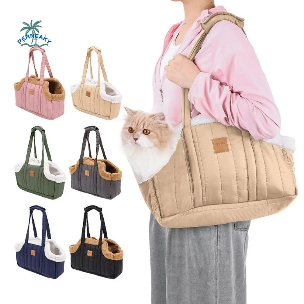 

Practical Portable Pet Tote Bag Thickened Open Style Cat Carrier Handbags Warm Soft Pet Shoulder Bag for Walking