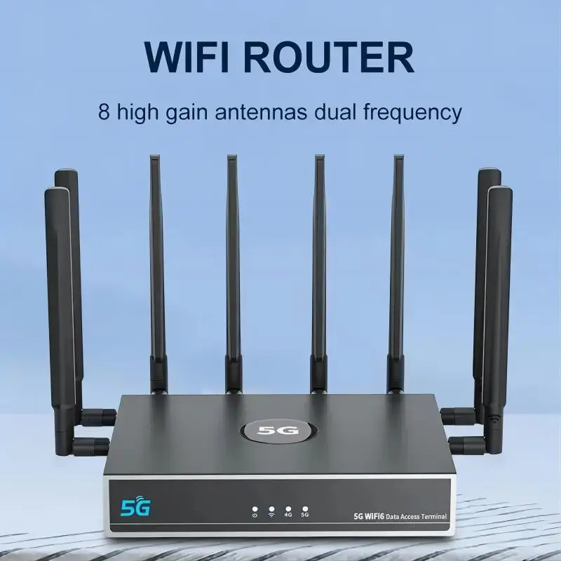 5G WiFi 6 Data Access CPE Wireless Router 3100Mbps Dual Band 2.4G/5Ghz 5G Router 8 High-Gain Antennas NSA/SA Wide Coverage