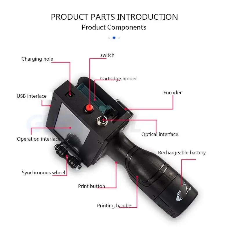 Date Printer Coding Machine QR Code Label Barcode Coding Device Portable Automatic Handheld Smart Inkjet Printer