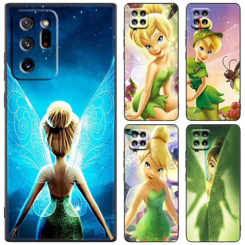 Tinker Bell Black Case For Samsung Galaxy M14 M13 M12 M54 M53 M52 M33 M04 M23 Note 10 Plus 20 Ultra A6 A7 2018 A5 2017 Cover