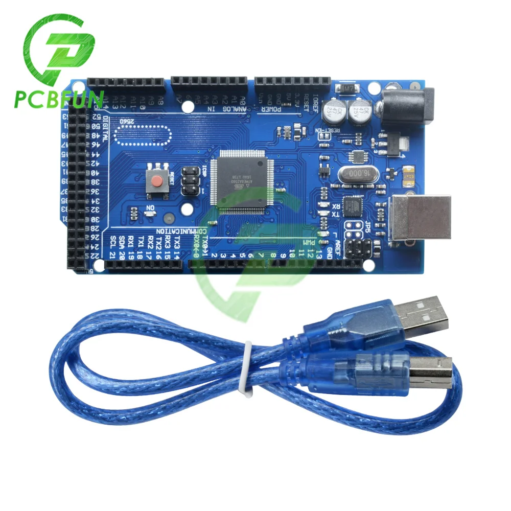 Imagem -05 - Placa de Desenvolvimento e Desenvolvimento Mega2560 Mega 2560 r3 Argolas Ch340avr Usb para Arduino