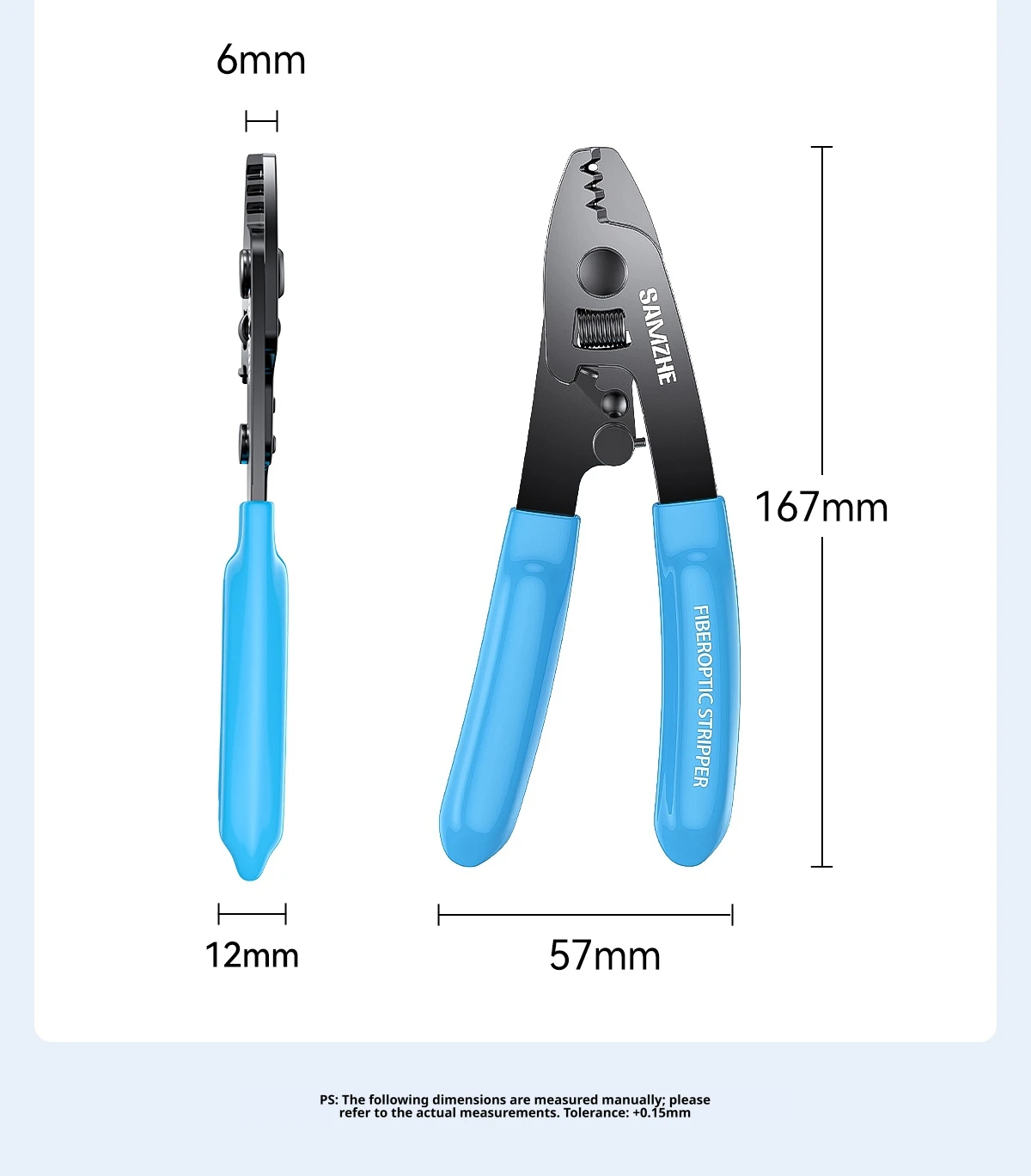 SAMZHE Miller-Klemme Hochpräziser Glasfaser-Abisolierer Dreiport-Kabelabisolierer Nano-Klemme FTTH Glasfaser-Kaltspleißwerkzeug – Detail 12