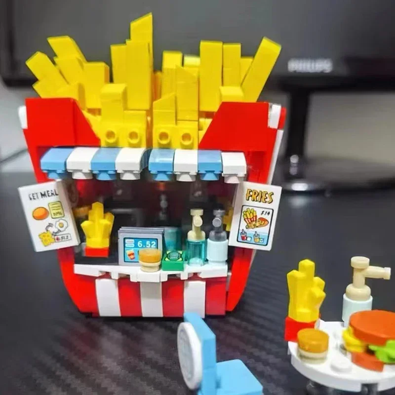 

Creative Street View Building Blocks DIY Cute Potato Chip Shop Assembled Bricks for Adults and Children Toys Holiday Gifts