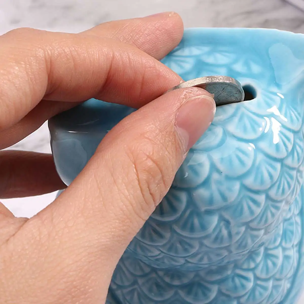 

1Pcs Owl Saving Box Ceramic Cartoon Animal Decoration Creative Piggy Bank Desktop Ornament for Home and Office Owl Saving Box