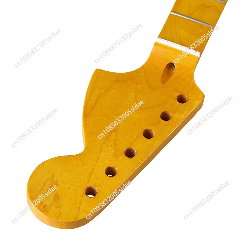 

Electric Guitar ST Neck Handle 22 Pins Plus Maple Bright Head Yellow Guitar Neck Musical Instrument Modified DIY Accessories