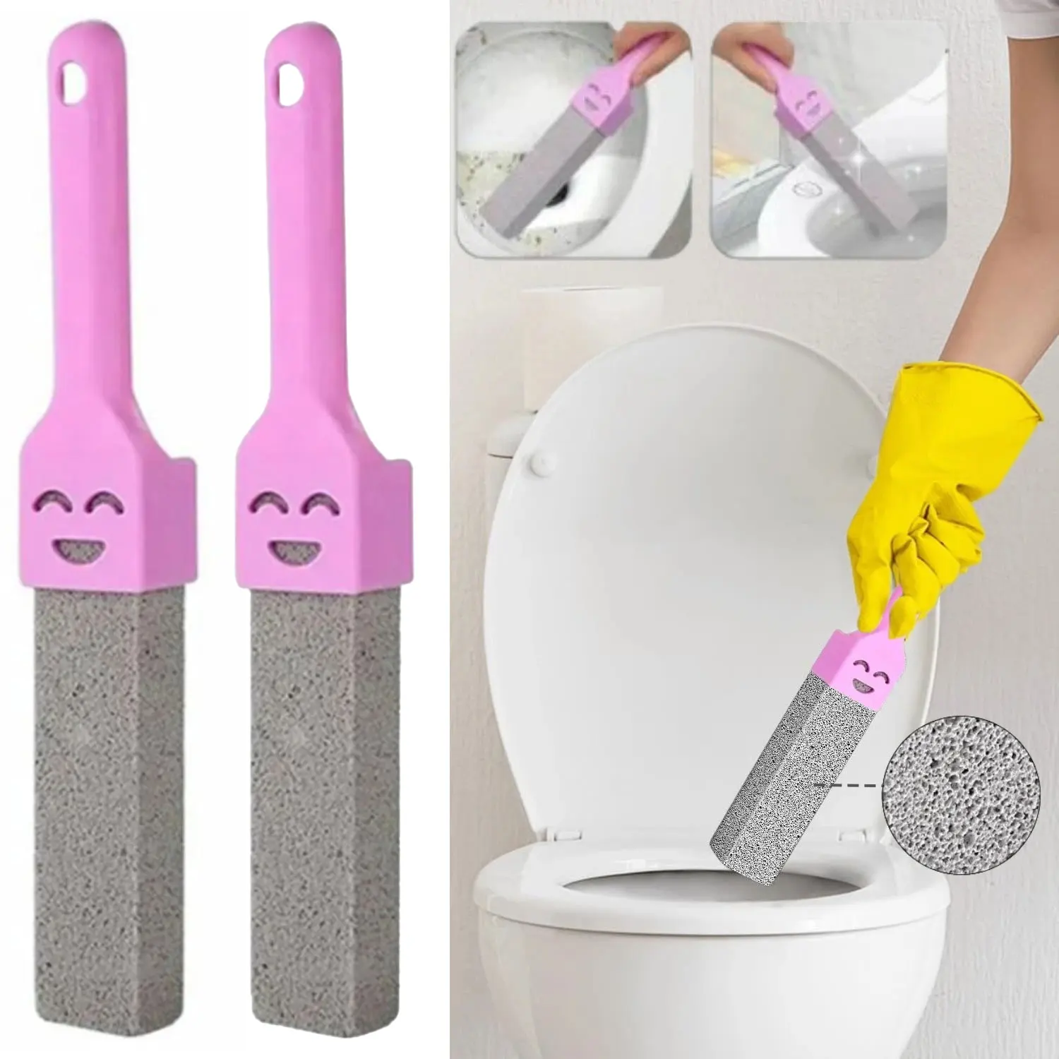 Toilet Cleaner Stone Natural Pumice Stone Toilets Brush Quick Clean Easy To Hang Cleaning Stone Bathroom Clean Gadgets