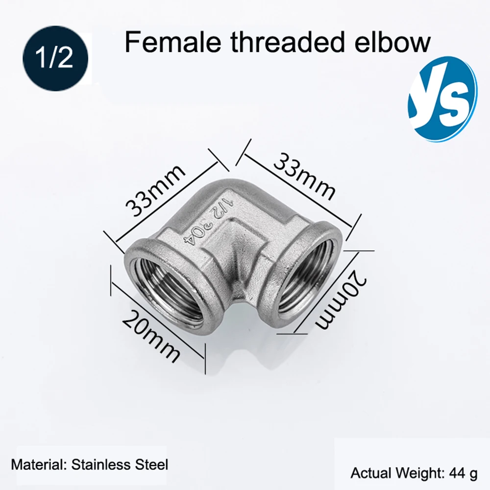Multi-Size 3-Way Tee Pipe Fitting - SS304 Stainless Steel BSPT Threaded Connector (1/4" to 2") for Industrial Plumbing