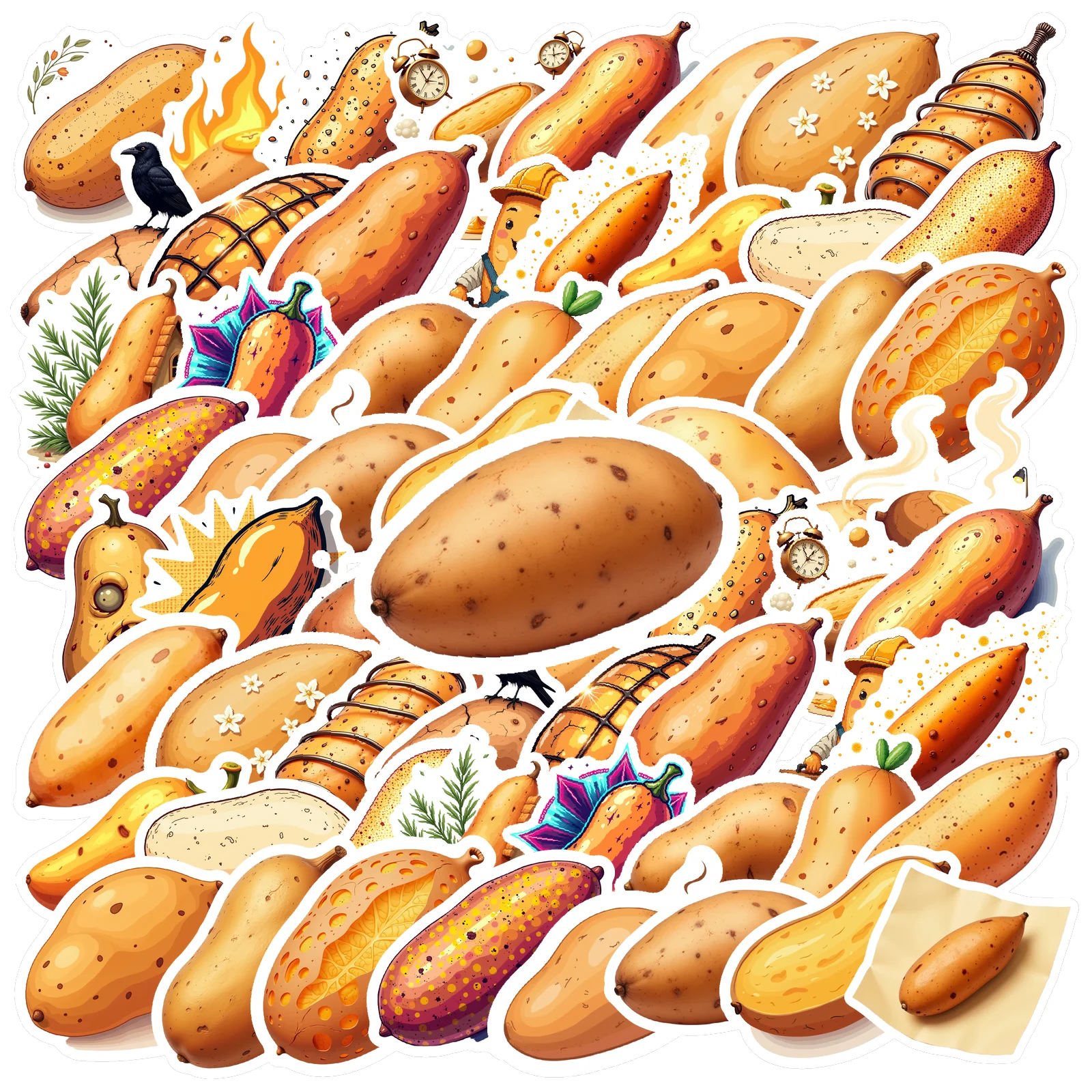 35pcs-150pcs Cute Stickers Interesting Funny Stickers Sticker Pack For DIY Phone Laptop Scrapbook Bike Guitar Laptop Helmet