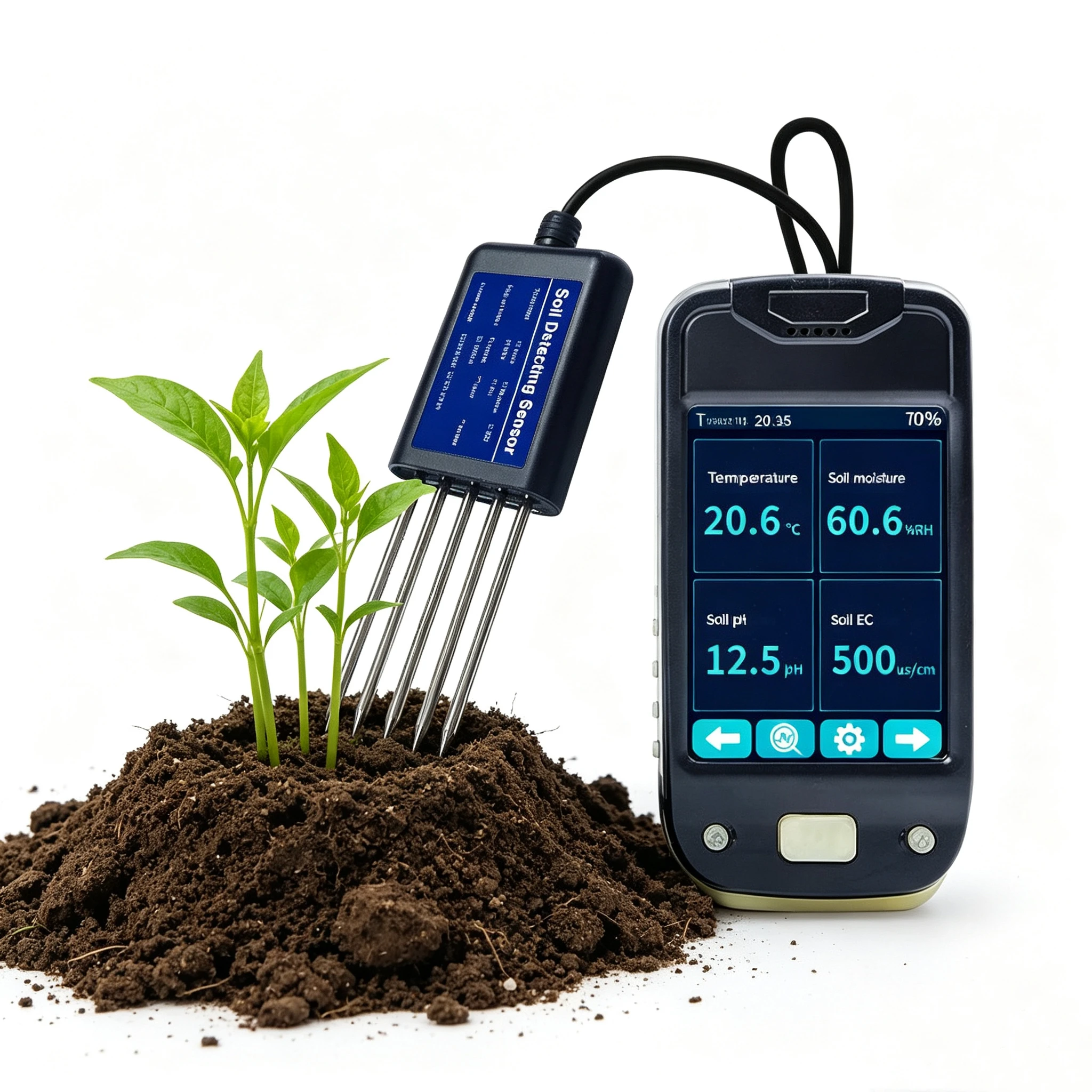 Indoor Plant Soil Tester 7 in 1 Kit with Digital Display Smart Gardening Monitor for Flowers Vegetables